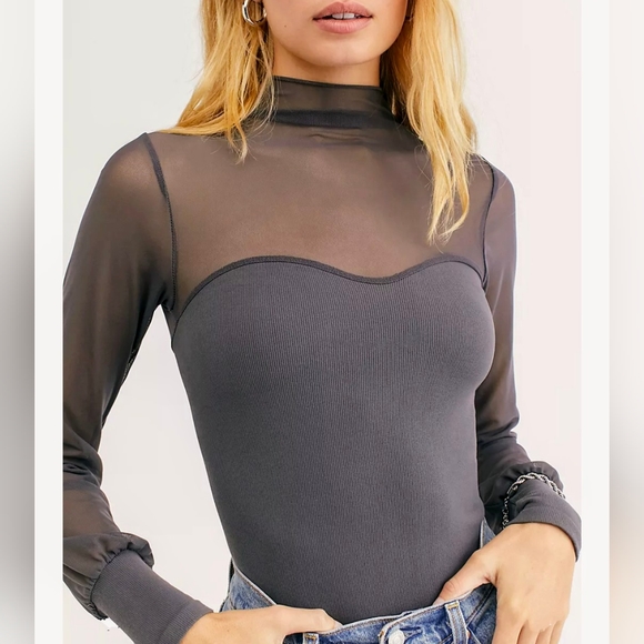 Intimately FREE PEOPLE Light Up Mesh Top Cocktail Travel Layer L - Picture 2 of 9